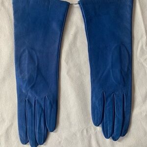 NWT Portolano Cobalt Blue Kid Leather Gloves - Silk Lined - Size 8